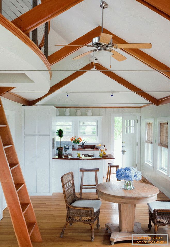 Staircase in the interior of the beach house