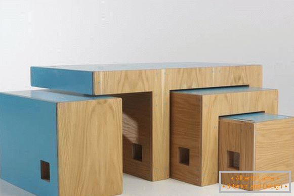 Folding wooden furniture set