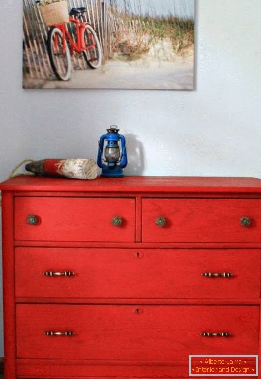 red-chest of drawers-retro