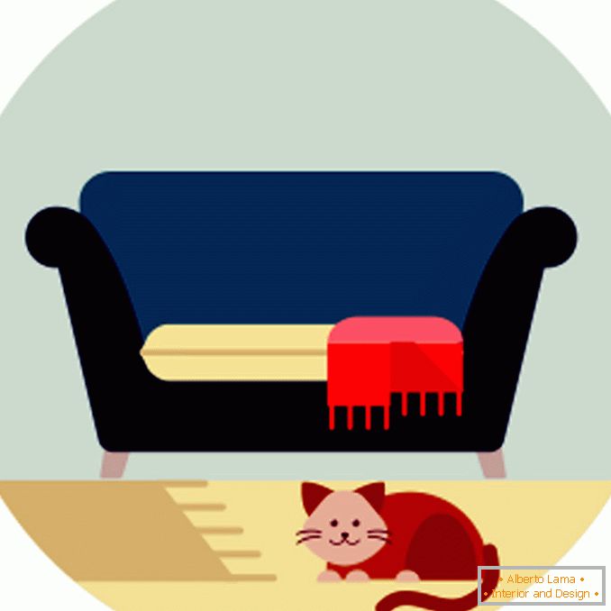Drawing of a sofa