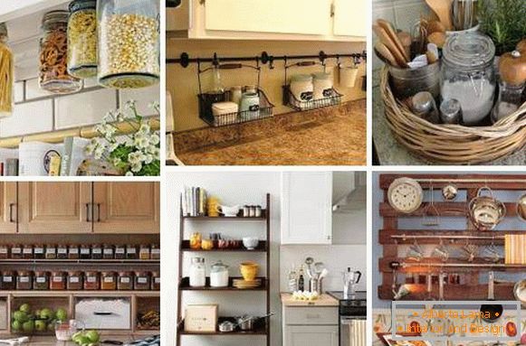 How to decorate the kitchen with your hands with jars and organizers