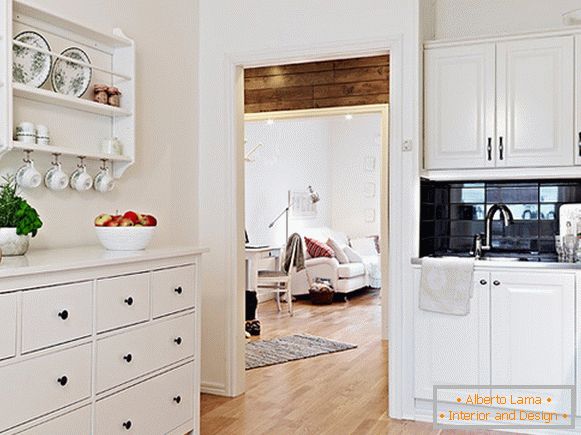 Kitchen interior in pastel colors