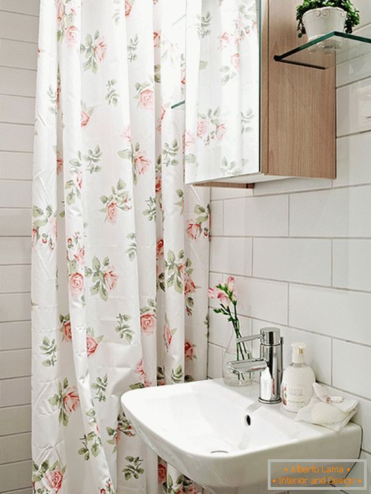 Bathroom interior in pastel colors