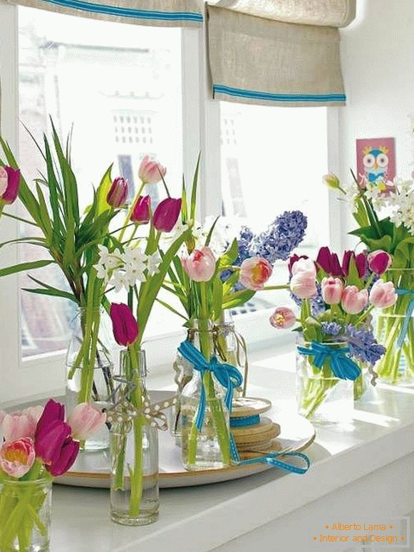 Tulips on the windowsill