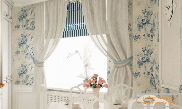 beautiful fashion curtains in the kitchen, photo 24