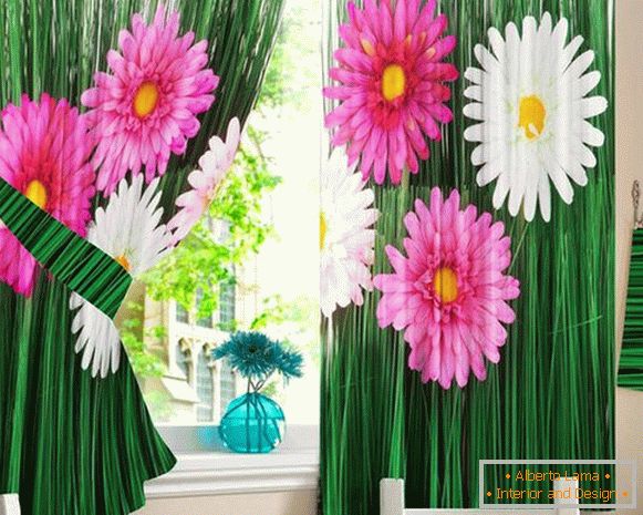 beautiful modern curtains in the kitchen, photo 6