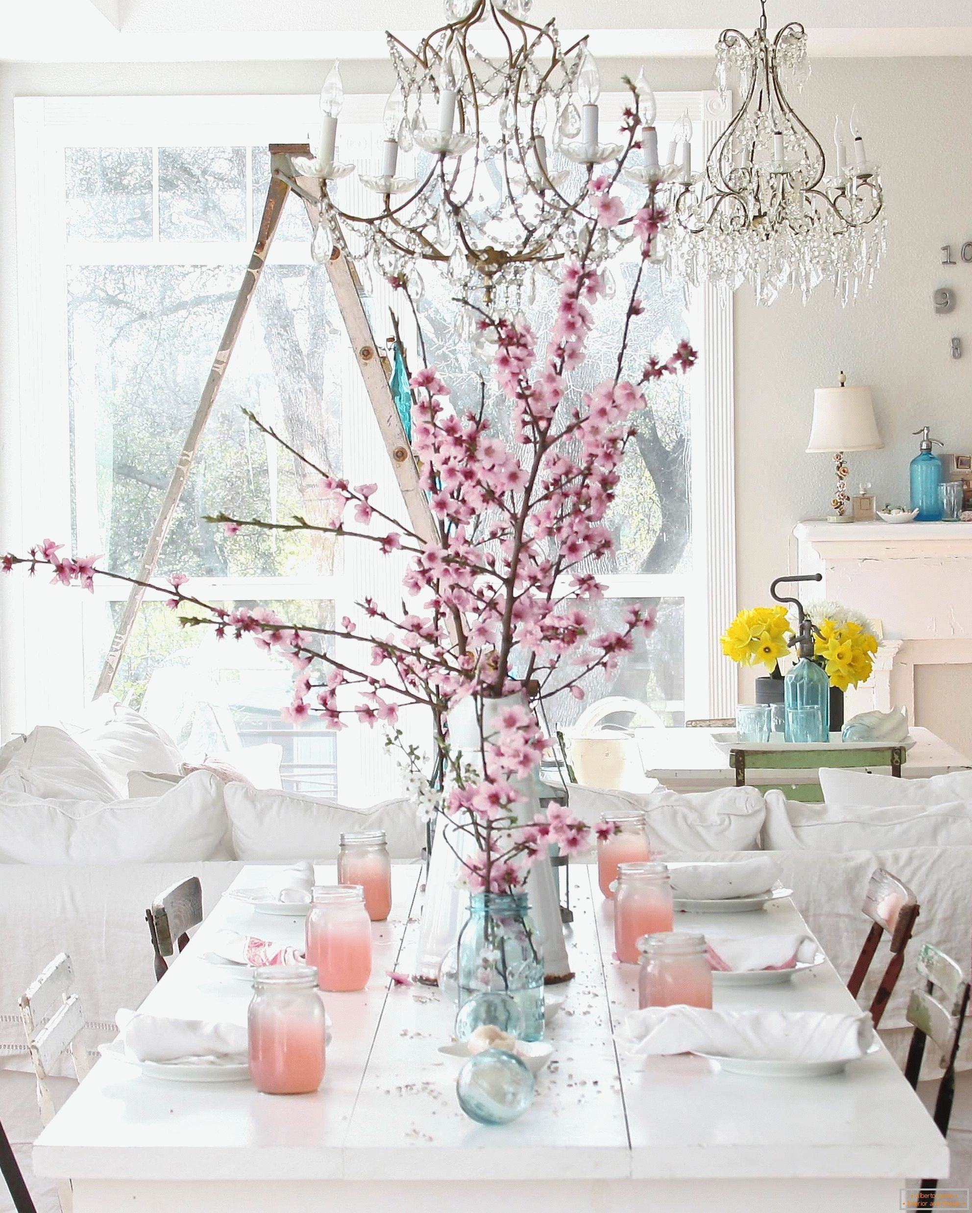 White dining table