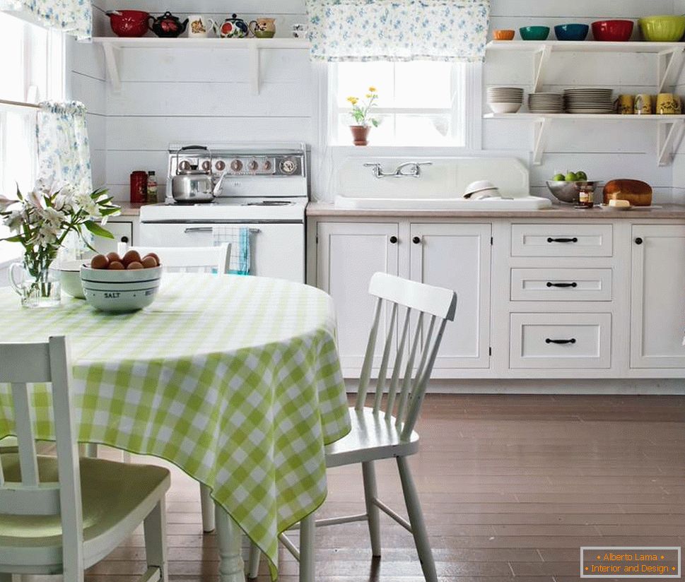 Wooden floor in the kitchen