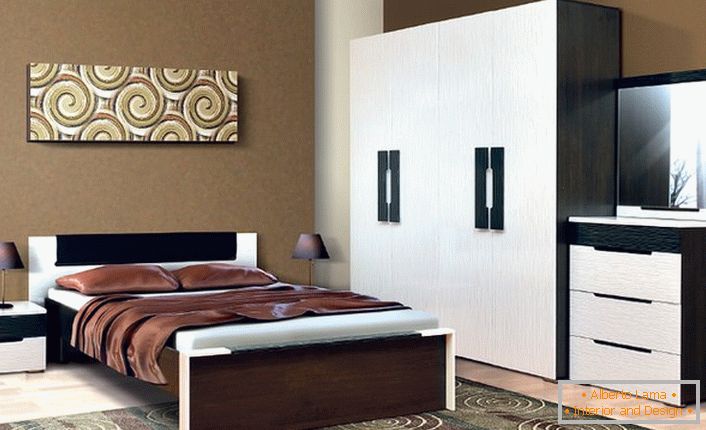 Modular furniture looks perfect in the bedroom wenge. 