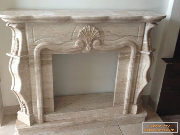Ready-made version of the marble portal for the fireplace. Came, chose, brought, installed.