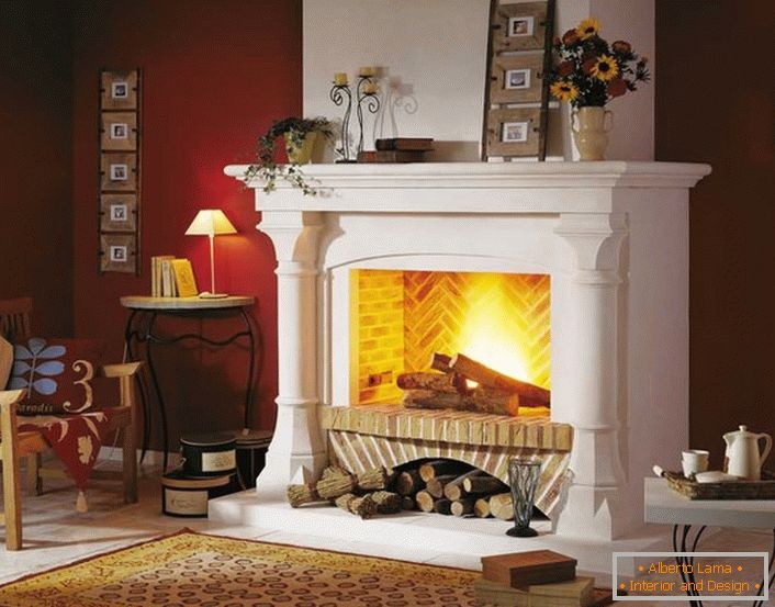 The huge fireplace will warm in any weather.