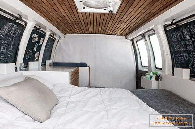 Bedroom in the house on wheels