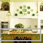 Green cell in the interiorкухни