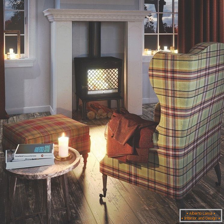 Plaid print in the design of rooms