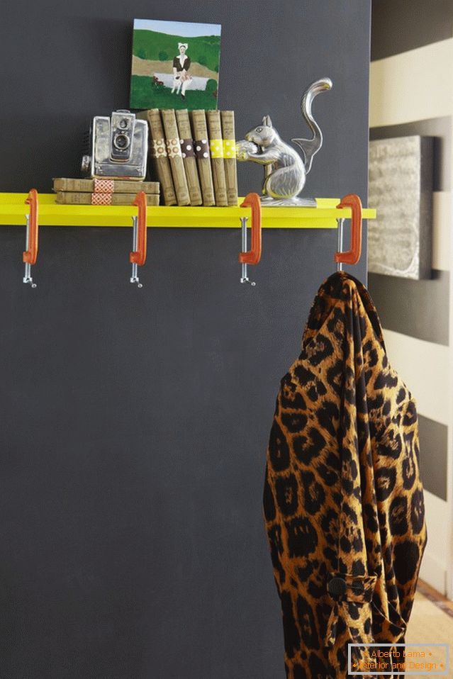 Shelves with hooks for clothes