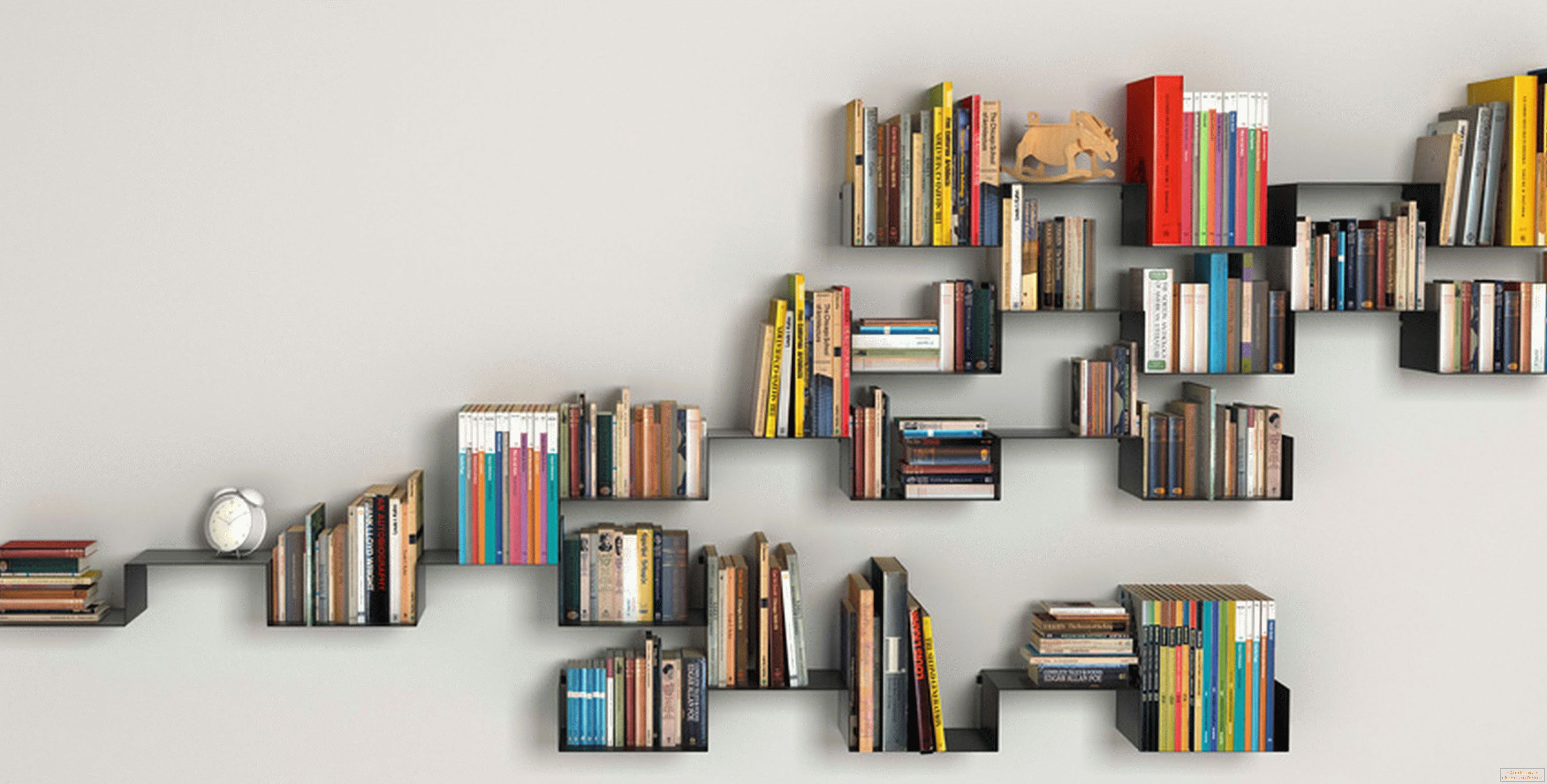 Bookshelf in the form of a map