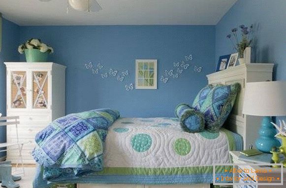 Children's room in blue color