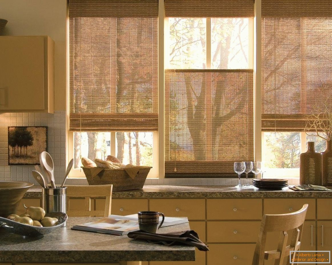 Brown Roman Curtains for Kitchen