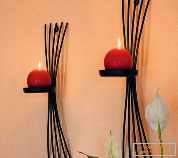 Original modern forged candlesticks