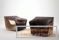 Leather set: sofa and armchairs, from the designer Alex Hull