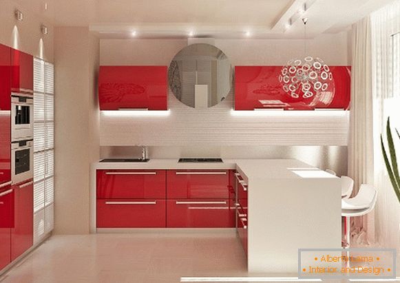 встроенная kitchen furniture яркого цвета