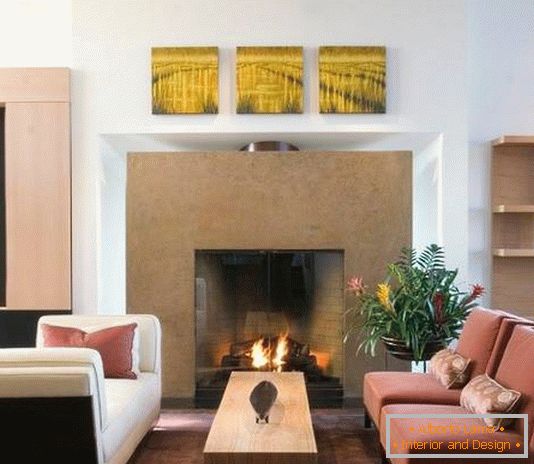 A cozy fireplace with a glass partition