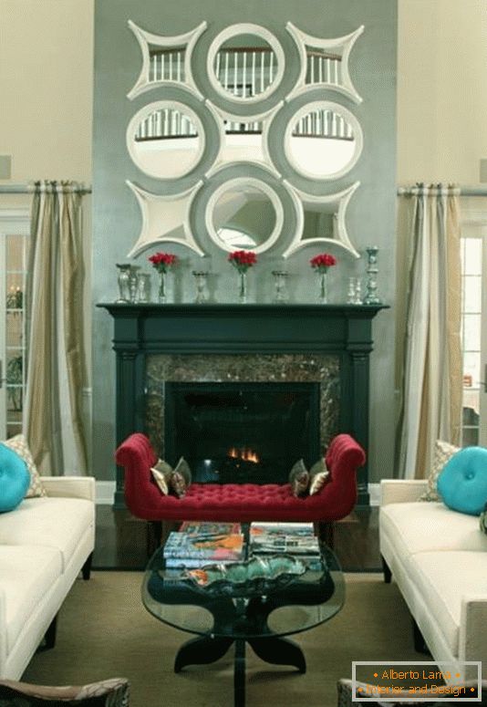 Beautiful wall decoration over the fireplace