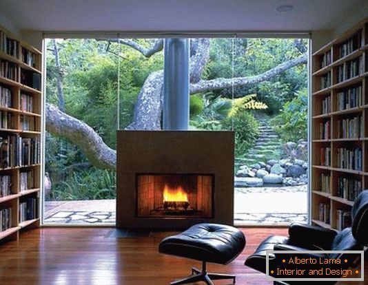 Beautiful fireplaces in the home library