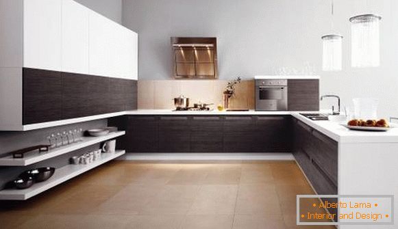 Beautiful kitchen in the style of luxury minimalizm