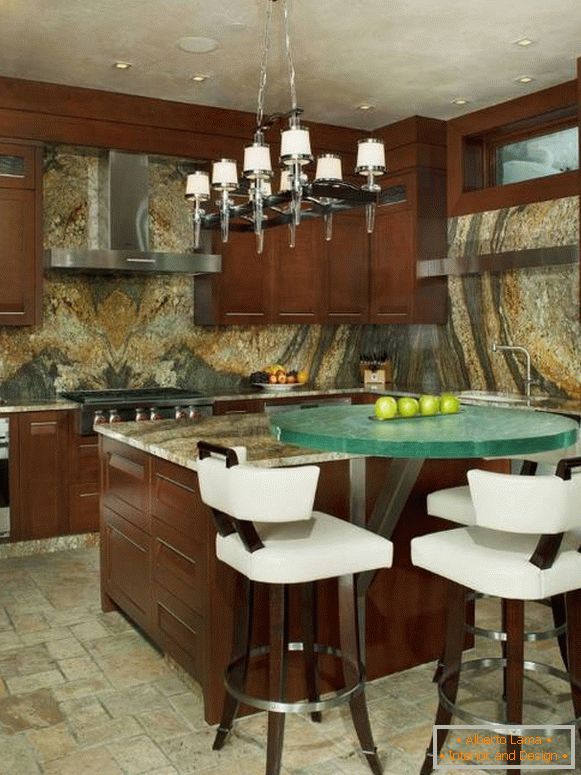 Luxurious kitchen with stone decoration 2015