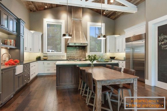 Fashionable gray color in kitchen design