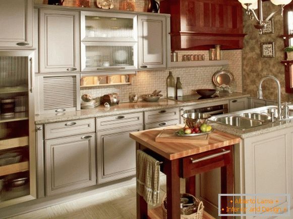 Kitchen in gray and shaker style