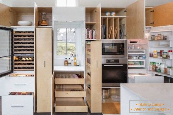 Smart kitchen furniture with many sections