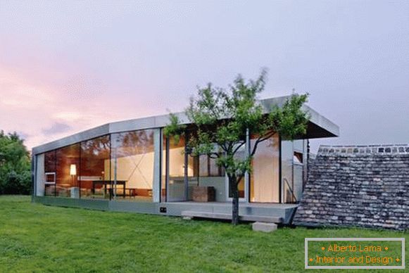 project of a beautiful one-storey house with large windows, photo 87