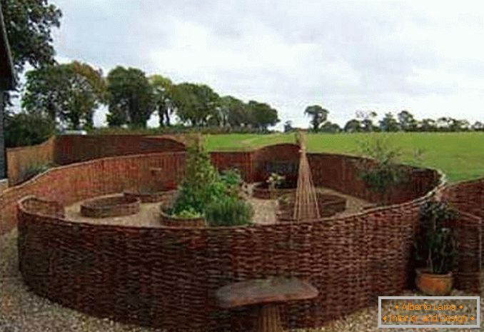 wooden fences for a private house photo