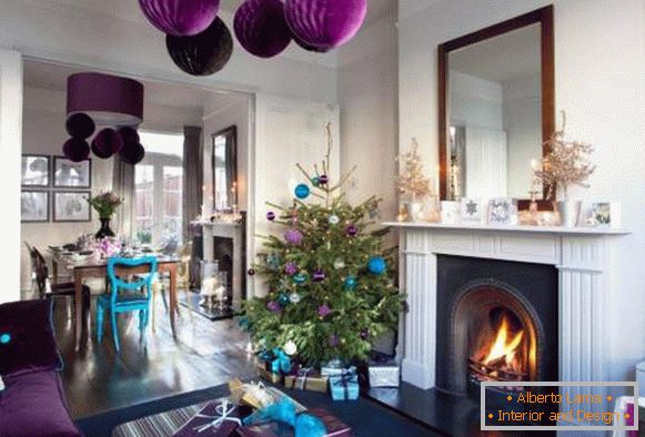 Blue and purple decor for the New Year