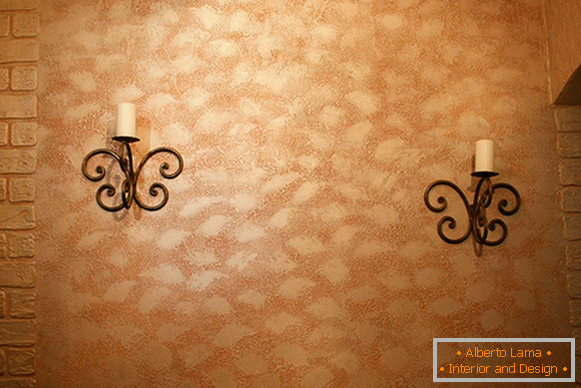 Interior design with decorative paint in relief - photo
