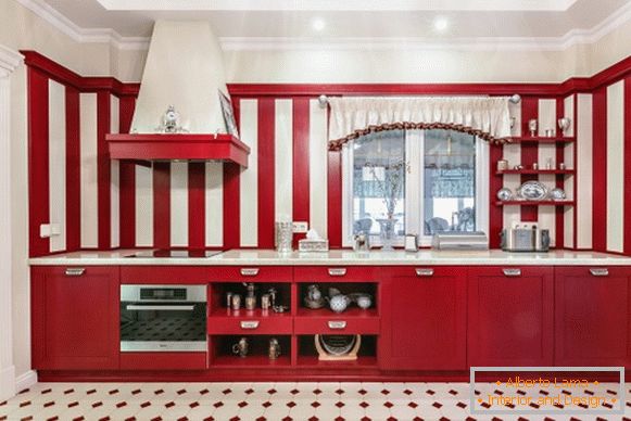 Design of a red kitchen photo 22