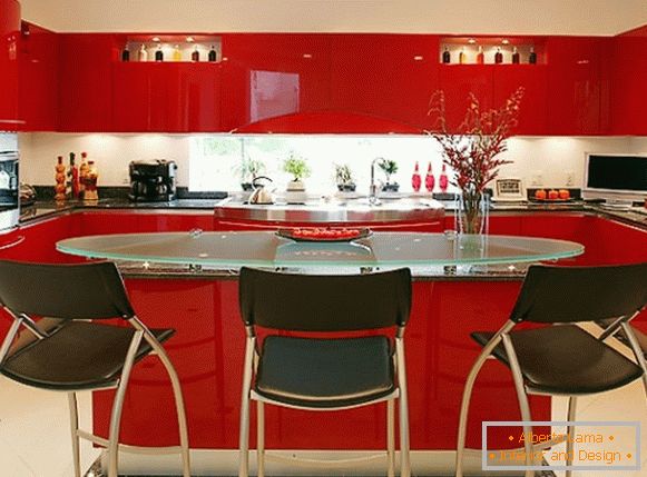 Kitchen in red tones photo 24