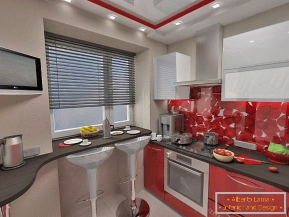 Red gray kitchen photo 35