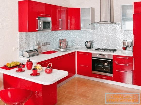 Red kitchen photo 5