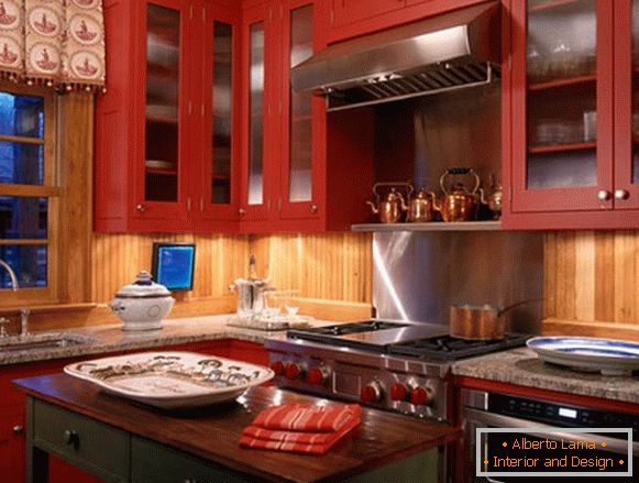Red kitchen photo 6