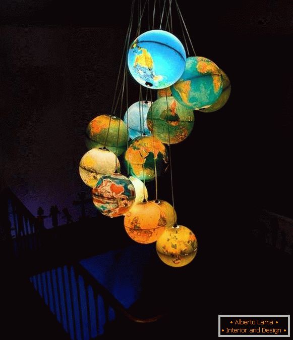 Ideas for a house of unnecessary things - chandelier lamp from globes