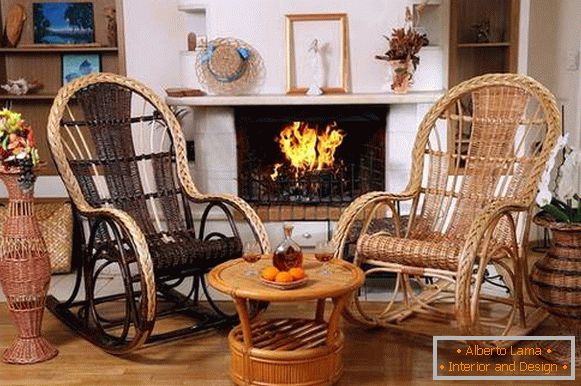 rocking chair wicker from a vine, photo 20