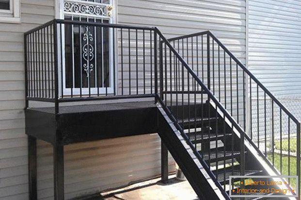 porch for wrought metal house