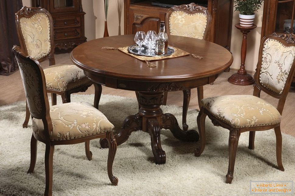 Round table in the living room
