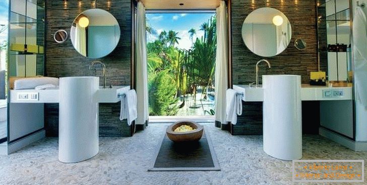 Bathroom design at The Brando Hotel