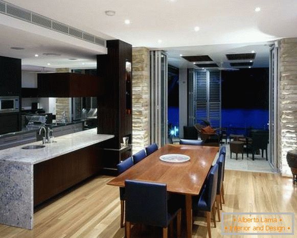kitchen design of a living room in a private house, photo 31