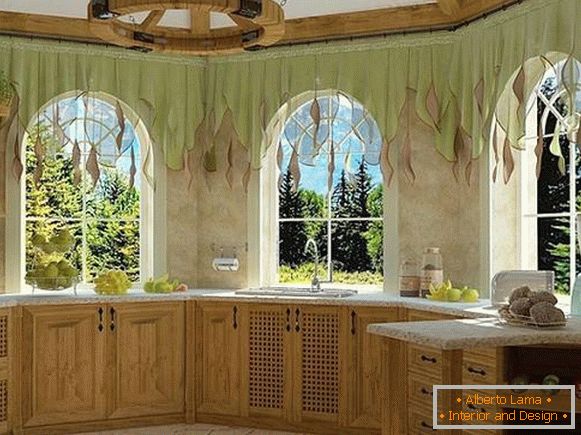 kitchen design with bay window, photo 24