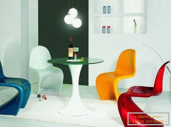 Multicolored glossy chairs Panton